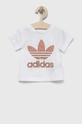 biały adidas Originals t-shirt bawełniany dziecięcy Dziewczęcy