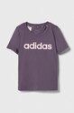 adidas t-shirt bawełniany dziecięcy nadruk szary IJ6235