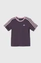 vijolična Otroška bombažna kratka majica adidas Dekliški