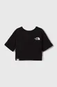 The North Face t-shirt bawełniany dziecięcy G S/S CROP EASY TEE czarny