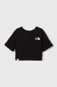 Дитяча бавовняна футболка The North Face G S/S CROP EASY TEE чорний