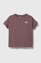 Παιδικό βαμβακερό μπλουζάκι The North Face G VERTICAL LINE S/S TEE βαμβάκι μωβ NF0A854R