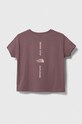 The North Face t-shirt bawełniany dziecięcy G VERTICAL LINE S/S TEE NF0A854R fioletowy AW23