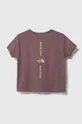 Otroška bombažna kratka majica The North Face G VERTICAL LINE S/S TEE vijolična