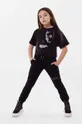 crna Dječja pamučna majica kratkih rukava Dkny x DC Comics Za djevojčice