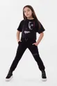 czarny Dkny t-shirt bawełniany dziecięcy x DC Comics Dziewczęcy