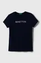 σκούρο μπλε Παιδικό βαμβακερό μπλουζάκι United Colors of Benetton Για κορίτσια
