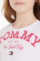 Βαμβακερό μπλουζάκι Tommy Hilfiger KG0KG07637.128.176.9BYX λευκό