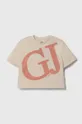 μπεζ Παιδικό βαμβακερό μπλουζάκι Guess Για κορίτσια