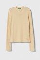 United Colors of Benetton longsleeve dziecięcy z elastanem beżowy 31F5C10F7.G.SEASONAL