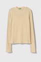 Дитячий лонгслів United Colors of Benetton з еластаном бежевий 31F5C10F7.G.SEASONAL