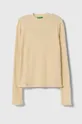 béžová Detské tričko s dlhým rukávom United Colors of Benetton Dievčenský