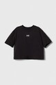 Under Armour t-shirt dziecięcy UA CROP SPORTSTYLE LOGO SS pozostałe czarny 1380878