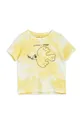 Mini Rodini t-shirt bawełniany dziecięcy Mini Rodini x Wrangler żółty