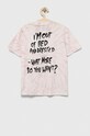 Guess t-shirt bawełniany dziecięcy x Brandalised H3YJ05.K9RM1.9BYX różowy AW23