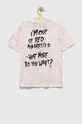 Детская хлопковая футболка Guess x Brandalised розовый