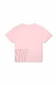 Παιδικό βαμβακερό μπλουζάκι DKNY μωβ
