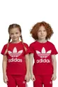 червоний Дитяча бавовняна футболка adidas Originals TREFOIL Дитячий