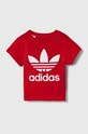 adidas Originals t-shirt bawełniany dziecięcy TREFOIL IC9117 czerwony AW23