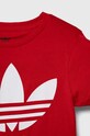 adidas Originals t-shirt bawełniany dziecięcy TREFOIL czerwony IC9117