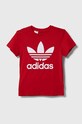 adidas Originals tricou din bumbac TREFOIL IB9929 rosu AW23