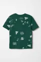 Otroška bombažna kratka majica adidas J BLUV Q3 AOPT zelena