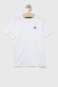 adidas t-shirt bawełniany dziecięcy IB4093 biały AW23