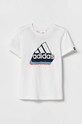 adidas t-shirt bawełniany dziecięcy nadruk biały IC4548
