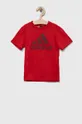 crvena Dječja pamučna majica kratkih rukava adidas Dječji