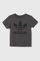 adidas Originals t-shirt bawełniany dziecięcy TREFOIL IJ7178 szary AW23