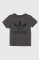 Дитяча бавовняна футболка adidas Originals TREFOIL сірий