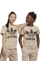 μπεζ Βαμβακερό μπλουζάκι adidas Originals TREFOIL Παιδικά