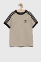 Βαμβακερό μπλουζάκι adidas Originals μπεζ