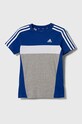 adidas t-shirt bawełniany dziecięcy IJ8732 niebieski AW23