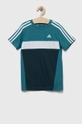 adidas t-shirt bawełniany dziecięcy turkusowy