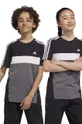 črna Otroška bombažna kratka majica adidas Otroški