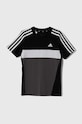 adidas t-shirt bawełniany dziecięcy IJ8735 czarny AW23