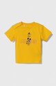 adidas t-shirt bawełniany dziecięcy nadruk żółty IJ9061
