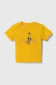rumena Otroška bombažna kratka majica adidas Otroški