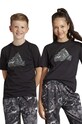 adidas t-shirt bawełniany dziecięcy czarny IL5070