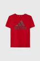 czerwony adidas t-shirt bawełniany dziecięcy Dziecięcy