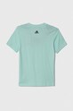 adidas t-shirt bawełniany IB4097 turkusowy AW23