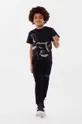 črna Otroška bombažna kratka majica Dkny Otroški