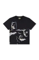 Dkny t-shirt in cotone per bambini nero