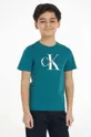 zelena Dječja pamučna majica kratkih rukava Calvin Klein Jeans Dječji