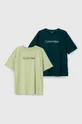πράσινο Παιδικό βαμβακερό μπλουζάκι πιτζάμας Calvin Klein Underwear 2-pack Παιδικά