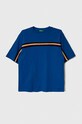 United Colors of Benetton t-shirt bawełniany dziecięcy aplikacja niebieski 3096C10DO.G.SEASONAL