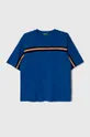 niebieski United Colors of Benetton t-shirt bawełniany dziecięcy Dziecięcy