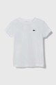 Lacoste tricou de bumbac pentru copii uni alb TJ1122