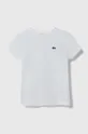 biela Detské bavlnené tričko Lacoste Detský
